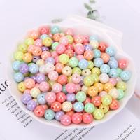 Acrylic Jewelry Beads Round plated mixed colors Sold By Bag
