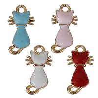Zinc Alloy Animal Pendants Cat rose gold color plated enamel nickel lead & cadmium free Approx 2mm Sold By Lot