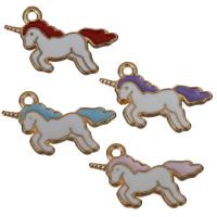 Zinc Alloy Animal Pendants Horse rose gold color plated enamel nickel lead & cadmium free Approx 2mm Sold By Lot