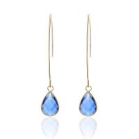 Zinc Alloy Drop Earrings with Crystal Teardrop gold color plated Korean style & for woman nickel lead & cadmium free Sold By Set