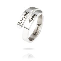 Stainless Steel Finger Ring 304 Stainless Steel plated Adjustable & fashion jewelry & Unisex & with letter pattern 65mm Sold By PC