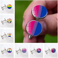 Zinc Alloy Cufflinks with Glass Gemstone plated time gem jewelry & Unisex nickel lead & cadmium free 18*17mm Sold By PC