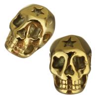 Stainless Steel Beads Skull gold color plated Approx 2mm Sold By Lot
