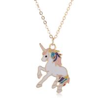 Zinc Alloy Jewelry Necklace Unicorn plated fashion jewelry & for woman & enamel nickel lead & cadmium free Sold Per Approx 16.53 Inch Strand