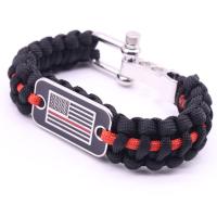 Survival Bracelets Polyester with Stainless Steel Corrosion-Resistant & braided bracelet & multifunctional & Unisex Length Approx 9.8 Inch Sold By Lot