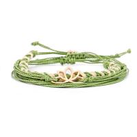 Zinc Alloy Bracelet with Waxed Nylon Cord plated Adjustable & three pieces & for woman nickel lead & cadmium free 260mm 290mm 300mm Sold By Set