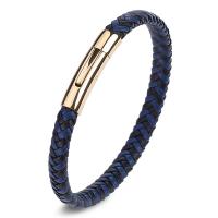 Stainless Steel Jewelry Bracelet with PU Leather fashion jewelry & Unisex Sold By PC