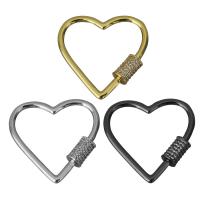 Brass Jewelry Clasps Heart plated micro pave cubic zirconia nickel lead & cadmium free Sold By Lot