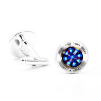 Zinc Alloy Cufflinks with Glass Gemstone plated time gem jewelry & Unisex nickel lead & cadmium free 18*17mm Sold By Pair
