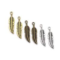 Zinc Alloy Feather Pendants plated DIY nickel lead & cadmium free Sold By Lot