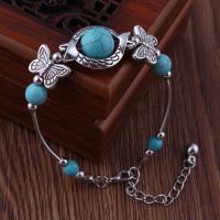 Zinc Alloy Bracelet with turquoise plated fashion jewelry & for woman nickel lead & cadmium free Sold Per 6.4 Inch Strand