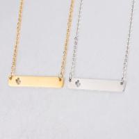 Stainless Steel Jewelry Necklace Rectangle polished oval chain & for woman Length Approx 18 Inch Sold By Lot