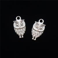 Zinc Alloy Animal Pendants Owl plated DIY silver color nickel lead & cadmium free 18*11mm Sold By Bag
