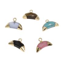 Gemstone Pendants Jewelry with Brass gold color plated Approx 1.9mm Sold By Bag