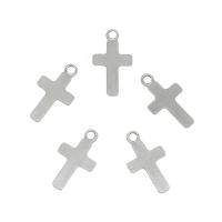 Nehrđajućeg čelika križa Privjesci, 304 nehrđajućeg čelika, izvorna boja, 8x14x0.80mm, Rupa:Približno 1.5mm, 100računala/Torba, Prodano By Torba