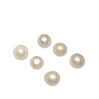 Cultured No Hole Freshwater Pearl Beads, natural, white, 6-8mm, 10PCs/Bag, Sold By Bag