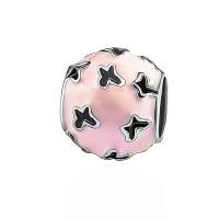 Zinc Alloy Jewelry Beads plated DIY & enamel pink nickel lead & cadmium free 11*11mm Sold By Bag