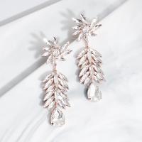 Bridal Earring Zinc Alloy with Rhinestone with zinc alloy earnut & for woman & with rhinestone Sold By Pair