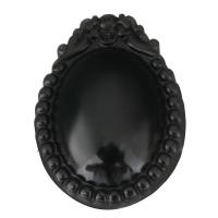 Sort Obsidian Vedhæng, du kan DIY, sort, 34x49x12.50mm, Hole:Ca. 1mm, Solgt af PC