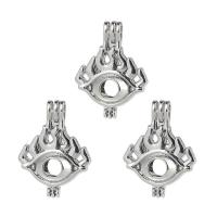 Zinc Alloy Floating Locket Pendant plated for 6mm beads & DIY silver color nickel lead & cadmium free 30*22mm Sold By Bag