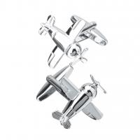 Brass Cufflinks Airplane silver color plated fashion jewelry & for man nickel lead & cadmium free Sold By Lot
