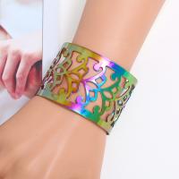 Zinc Alloy Cuff Bangle plated fashion jewelry & for woman multi-colored nickel lead & cadmium free 62*45mm Sold By Lot