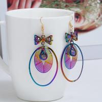 Zinc Alloy Drop Earrings plated for woman & with rhinestone nickel lead & cadmium free 80*33mm Sold By Lot