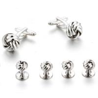 Brass Cufflinks silver color plated 6 pieces & fashion jewelry & for man nickel lead & cadmium free Sold By Lot