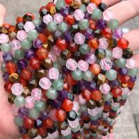 Perles bijoux en pierres gemmes, pierre gemme, Rond, Surface de coupe de l'étoile, multicolore, 8mm, Trou:Environ 1mm, Environ 48PC/brin, Vendu par brin