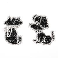Rhinestone Iron-on Patches, Animal, DIY & different styles for choice, black, 10PCs/Lot, Sold By Lot