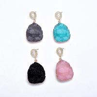 Resin Drop Earring with Zinc Alloy plated fashion jewelry & for woman Sold By Pair