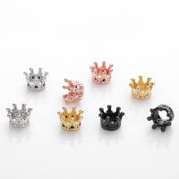 Cubic Zirconia Micro Pave Brass European Beads Crown plated micro pave cubic zirconia nickel lead & cadmium free Approx 5mm Sold By Lot