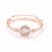 Zinc Alloy Bracelet plated fashion jewelry & for woman & with rhinestone nickel lead & cadmium free 13+7cm Sold By PC
