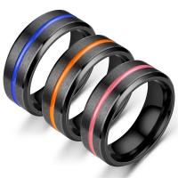 المينا خاتم الإصبع الفولاذ المقاوم للصدأ, مع مينا, مطلي, مجوهرات الموضة & للجنسين & حجم مختلفة للاختيار, المزيد من الألوان للاختيار, تباع بواسطة PC
