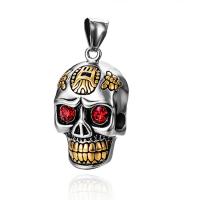 Titanium Steel Pendants Skull fashion jewelry & DIY & for man & with rhinestone Sold By PC