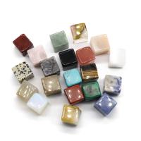 Kamień szlachetny Pudełkowa dekoracja gemstone, Kwadrat, obyty, mieszane kolory, 18-22mm, 20komputery/Box, sprzedane przez Box