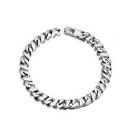 Titanium Steel Bracelet & Bangle polished fashion jewelry & for man 6.6mm Length 7.8 Inch Sold By PC