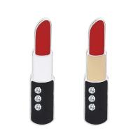 Collar Brooch Zinc Alloy Lipstick for woman & enamel & with rhinestone nickel lead & cadmium free Sold By Lot