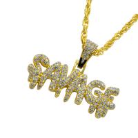 Zinc Alloy Sweater Necklace Alphabet Letter plated for man & with rhinestone Length Approx 23.6 Inch Sold By Lot