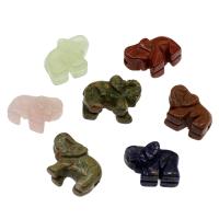 Pingentes em  jóias, misto de pedras semi-preciosas, Elefante, aleatoriamente enviado & tamanho diferente para a escolha, Buraco:Aprox 3mm, vendido por PC