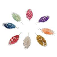 Gemstone Pendants Jewelry with Brass silver color plated random style Approx 5mm Sold By PC