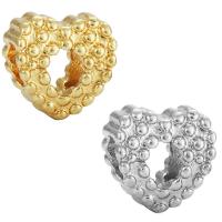 Zinc Alloy European Beads Heart plated hollow nickel lead & cadmium free 10-15mm Approx 4-4.5mm Sold By Bag