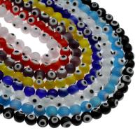 Evil Eye lampwork perle, Urokljivo oko, različite veličine za izbor, više boja za izbor, Rupa:Približno 1mm, Dužina 15.7 inčni, 5pramenovi/Torba, Prodano By Torba