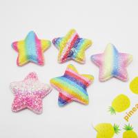 Polyester Hair Clip Findings with PVC Plastic Star DIY 48mm Sold By Bag