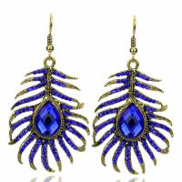 Zinc Alloy Drop Earrings plated fashion jewelry & for woman & with rhinestone nickel lead & cadmium free Sold By Pair