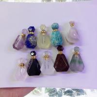 Gemstone Hängen Smycken, Rose Quartz, med Ametist & Clear Quartz & Citron Kvarts, Unisex, 36x18mm, 2PC/Lot, Säljs av Lot