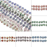 Porcelæn smykker perler, Flower, forskellige design til valg, 15x15x6mm, Hole:Ca. 2.5mm, Ca. 200pc'er/Bag, Solgt af Bag