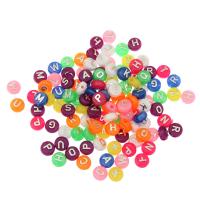 Silver Accent Acrylic Beads Flat Round mixed colors 10*6mm Approx 2mm Approx Sold By Bag