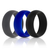 Silicone Finger Ring, drie stuks & uniseks & verschillende grootte voor keus, meer kleuren voor de keuze, 8*2.8mm, Verkocht door Stel