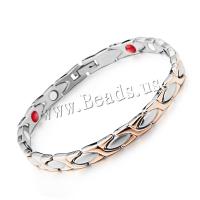 Titanium Steel Bracelet with Gemstone plated with magnetic & for man Sold Per Approx 8.1 Inch Strand